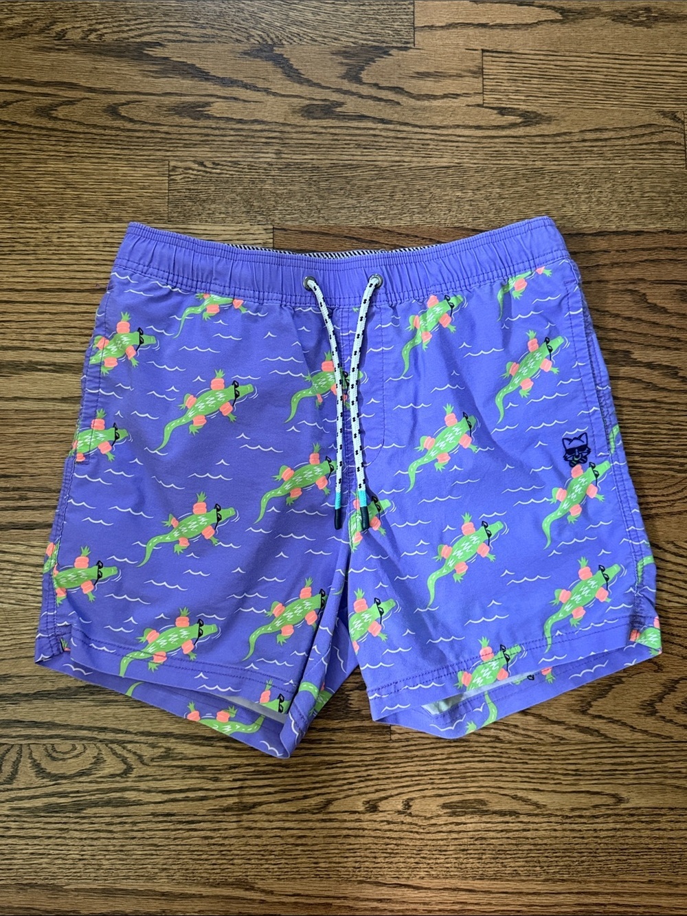 Men's Party Pants Purple Tropical Turtle Swim Trunks Size M